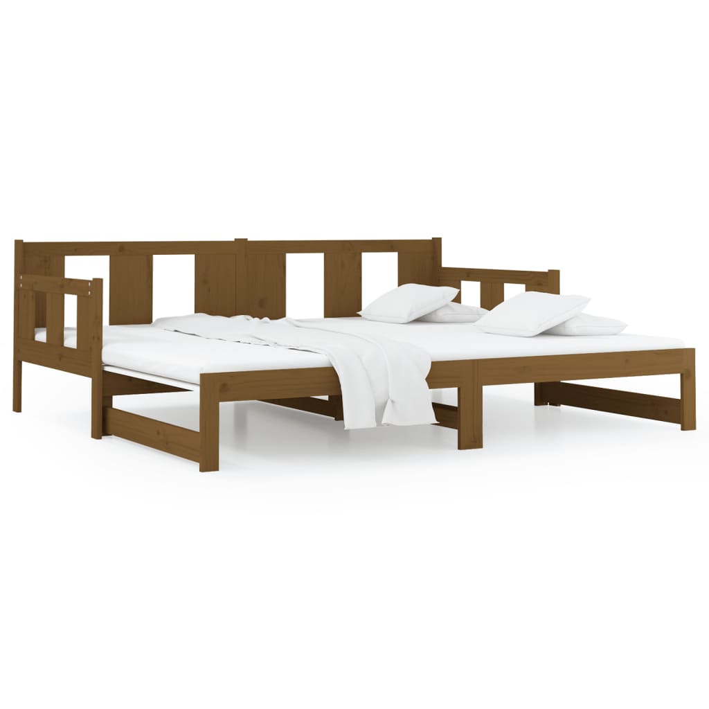 Pull-out Day Bed without Mattress Honey Brown 2x(90x190) cm