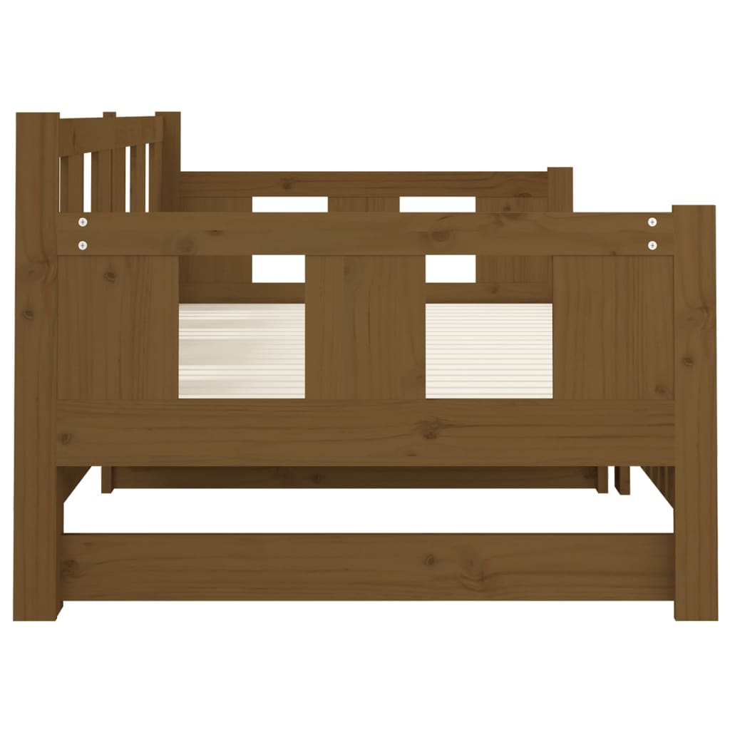 Pull-out Day Bed without Mattress Honey Brown 2x(90x190) cm