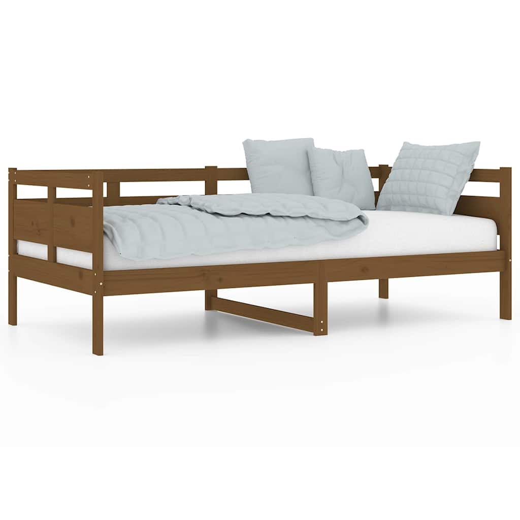Day Bed without Mattress Honey Brown Solid Wood Pine 90x190 cm