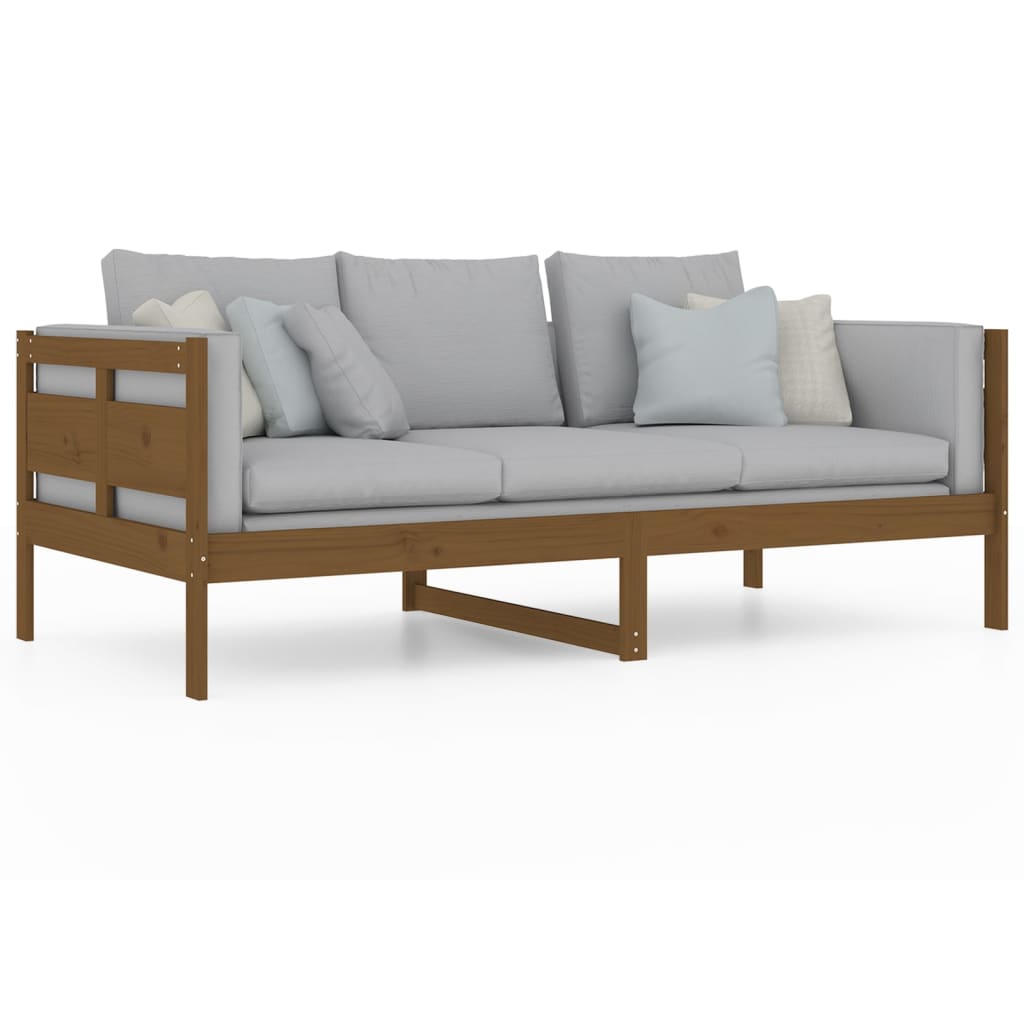 Day Bed without Mattress Honey Brown Solid Wood Pine 90x190 cm
