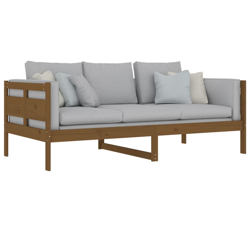 Day Bed without Mattress Honey Brown Solid Wood Pine 90x190 cm