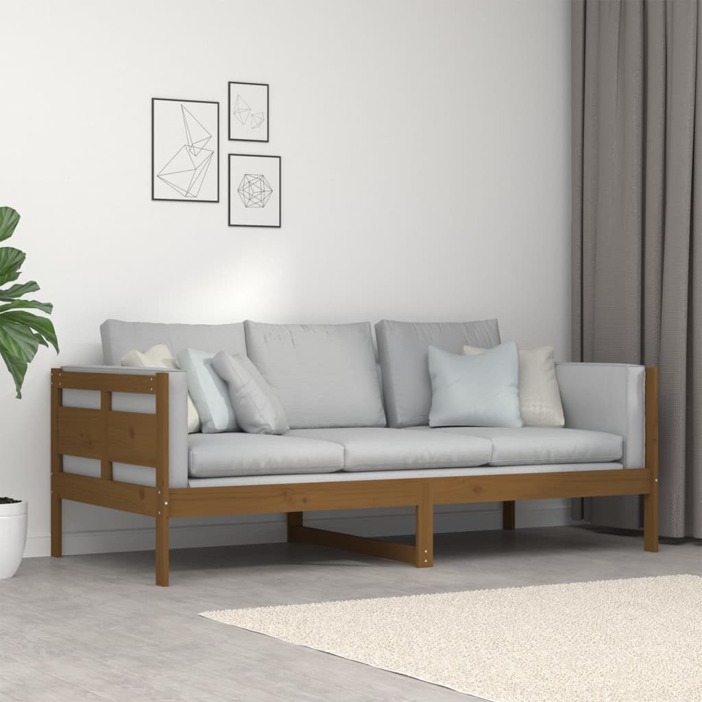 Day Bed without Mattress Honey Brown Solid Wood Pine 90x190 cm