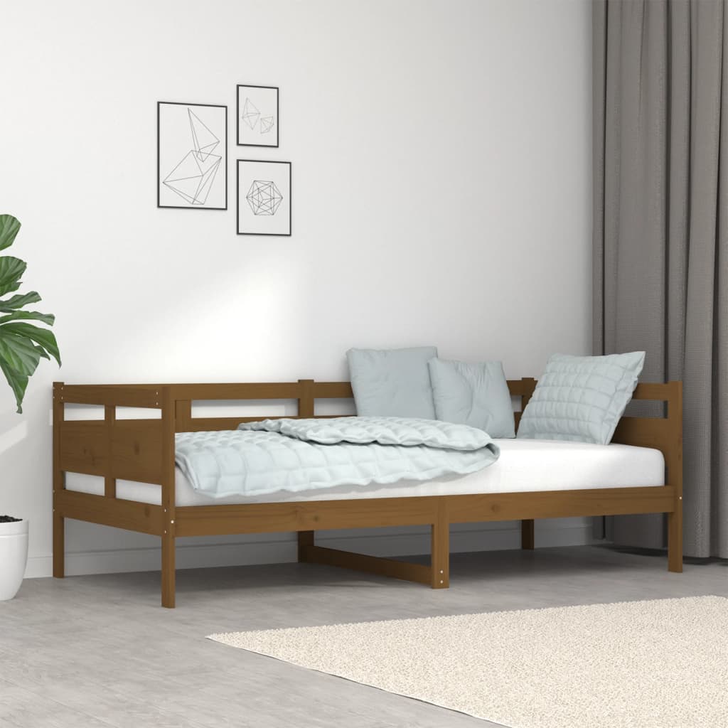 Day Bed without Mattress Honey Brown Solid Wood Pine 90x190 cm