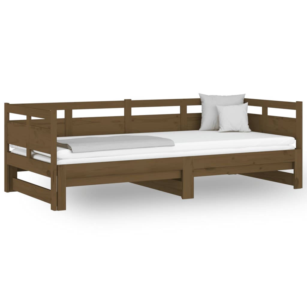 Pull-out Day Bed without Mattress Honey Brown 2x(90x190) cm