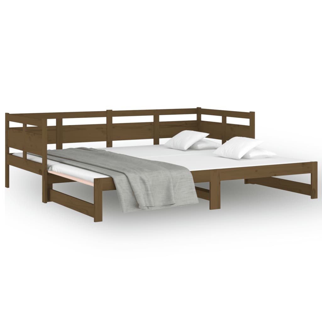 Pull-out Day Bed without Mattress Honey Brown 2x(90x190) cm