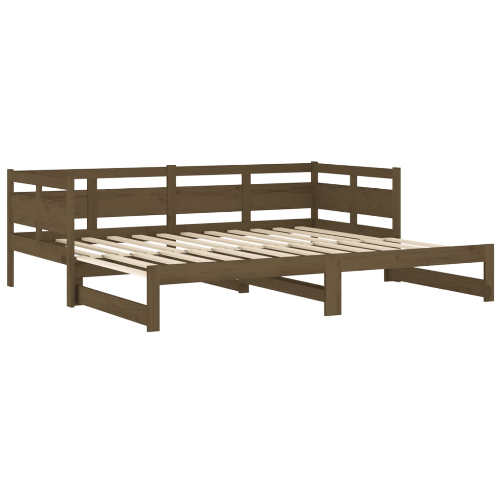 Pull-out Day Bed without Mattress Honey Brown 2x(90x190) cm