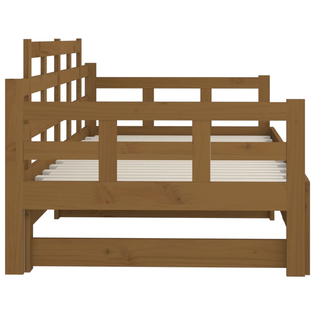 Pull-out Day Bed without Mattress Honey Brown 2x(90x190) cm