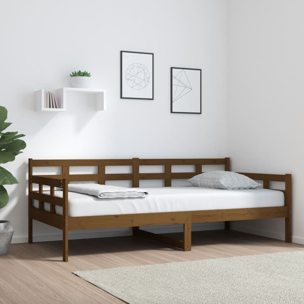 Day Bed without Mattress Honey Brown Solid Wood Pine 90x190 cm