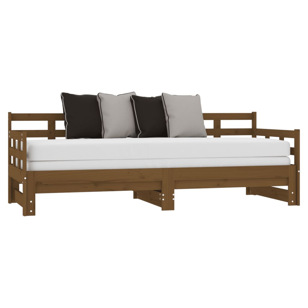 Pull-out Day Bed without Mattress Honey Brown 2x(90x190) cm