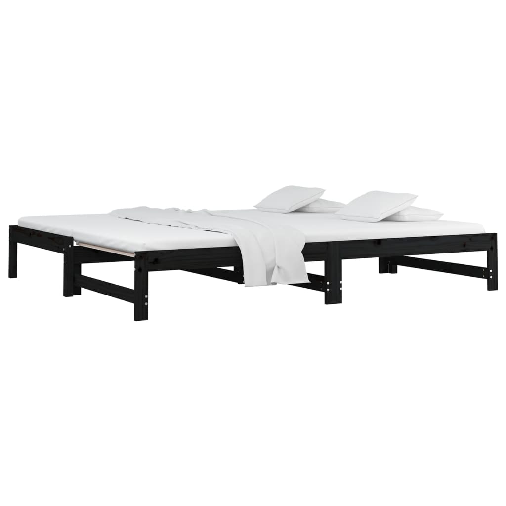 Pull-out Day Bed without Mattress Black 2x(90x190) cm
