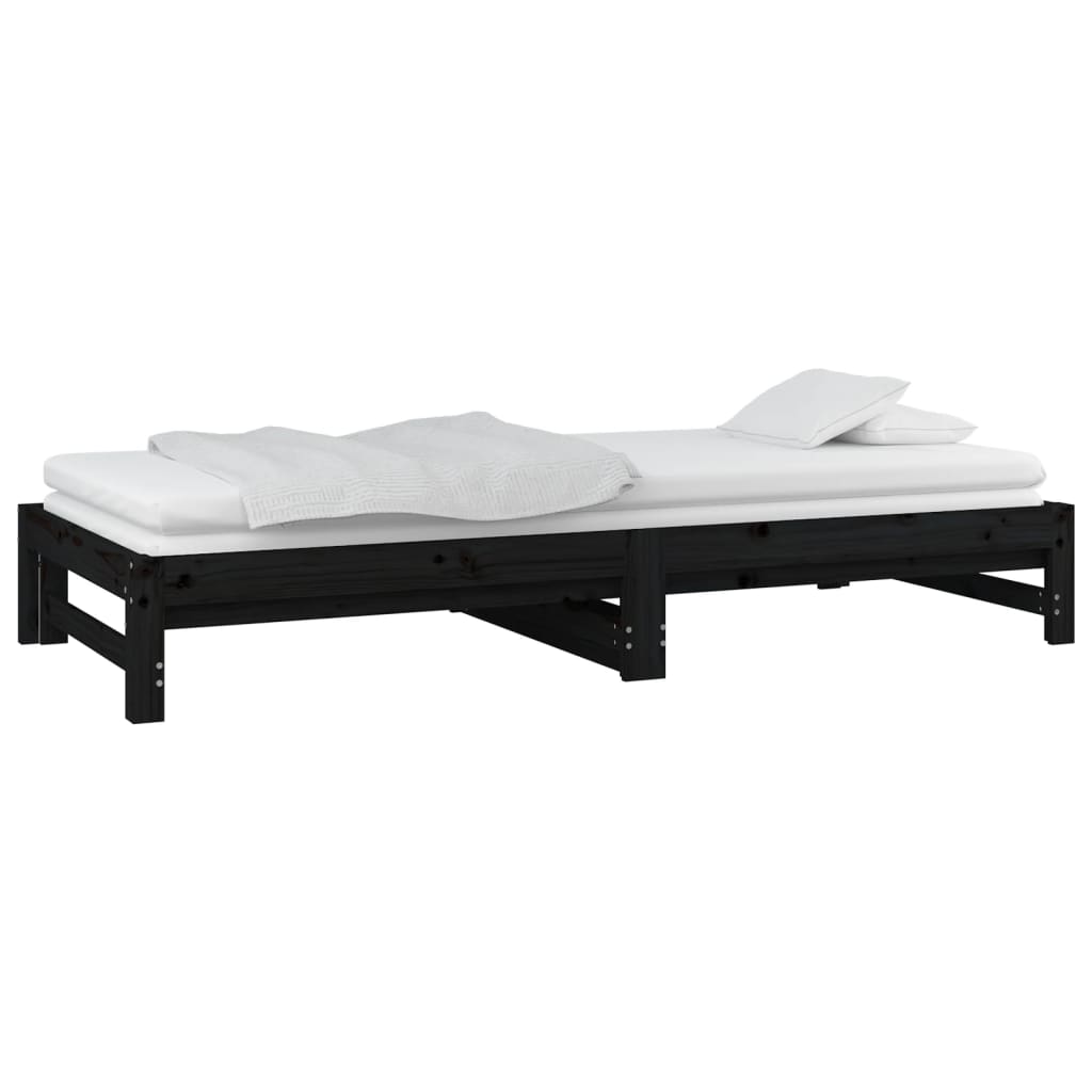 Pull-out Day Bed without Mattress Black 2x(90x190) cm