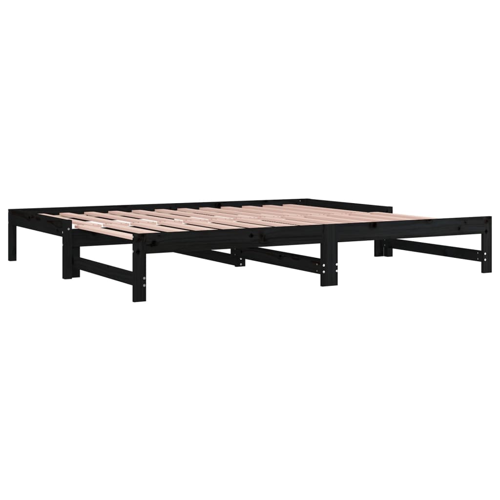 Pull-out Day Bed without Mattress Black 2x(90x190) cm