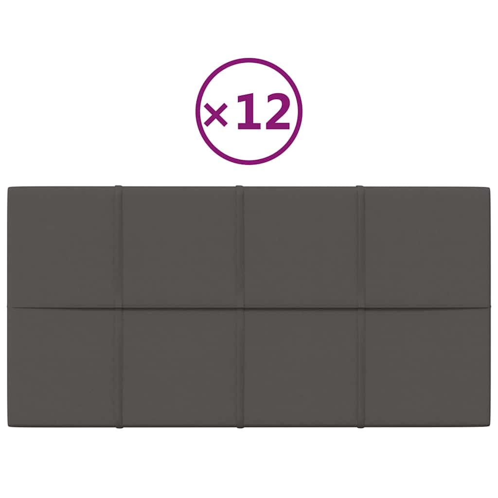Wall Panels 12 pcs Dark Grey 60x30 cm Fabric 2.16 m²