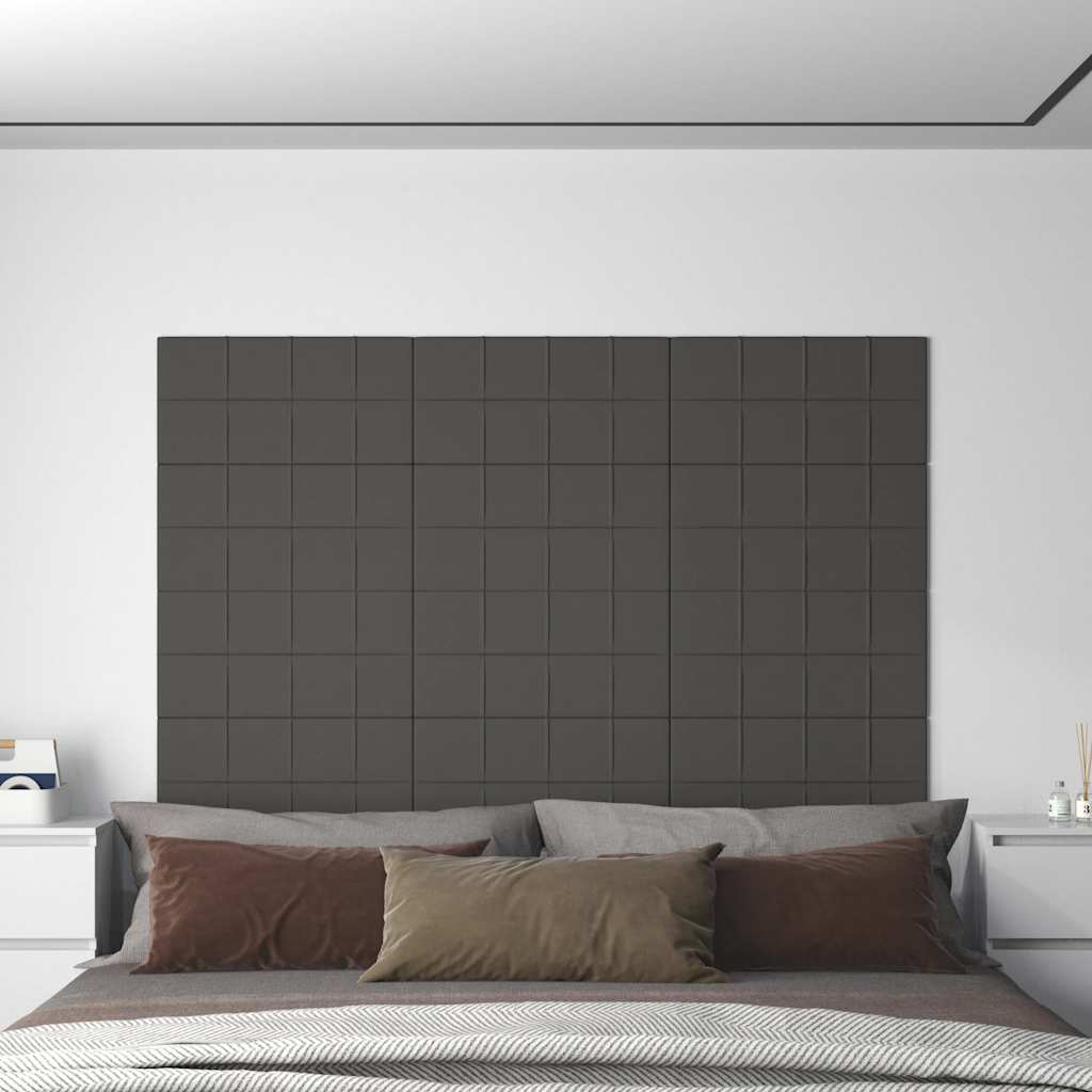 Wall Panels 12 pcs Dark Grey 60x30 cm Fabric 2.16 m²