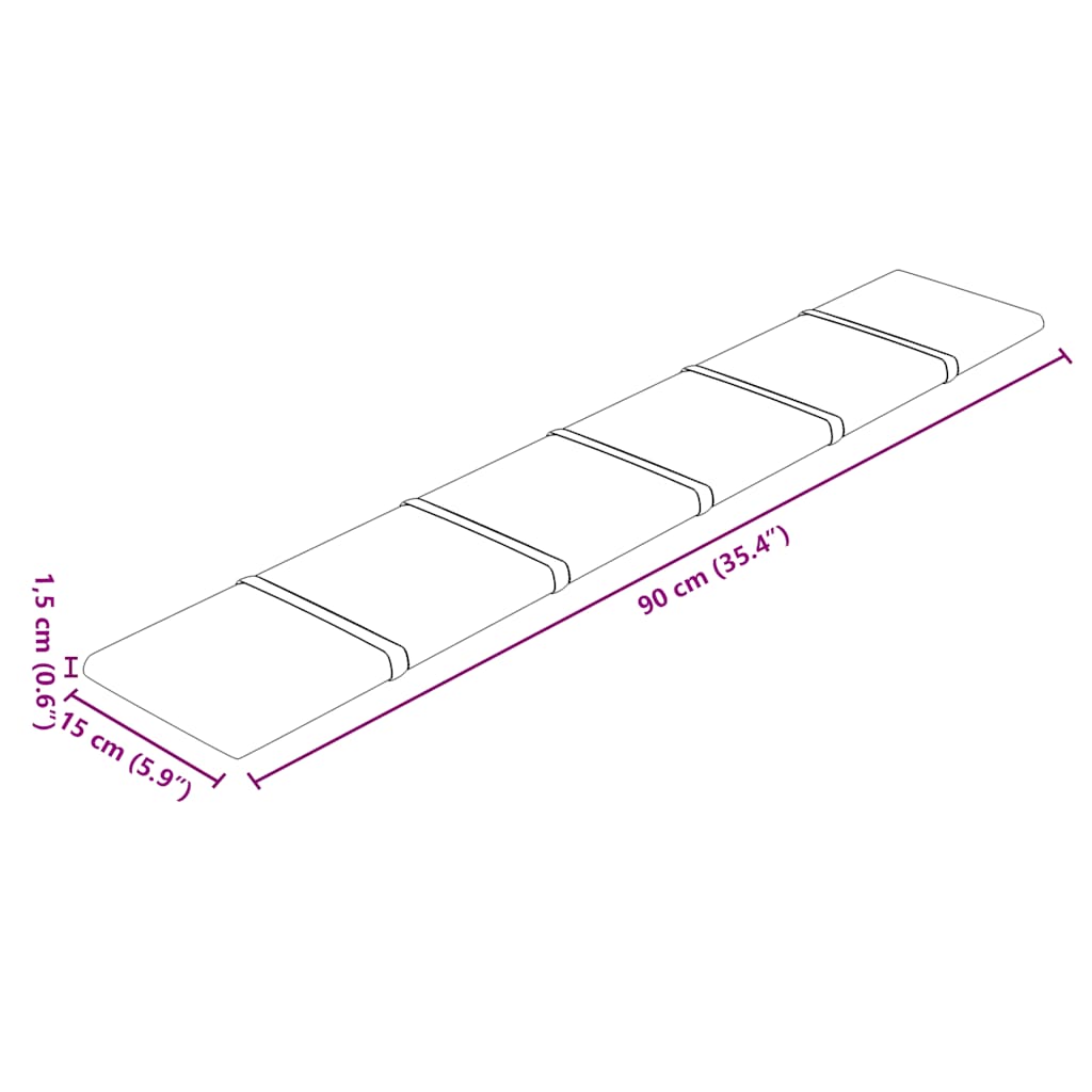 Wall Panels 12 pcs Dark Grey 90x15 cm Fabric 1.62 m²