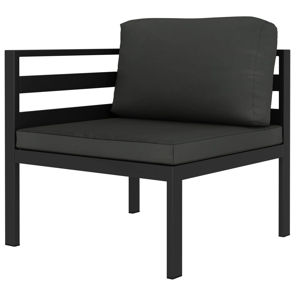 4 Piece Garden Lounge Set with Cushions Aluminium Anthracite