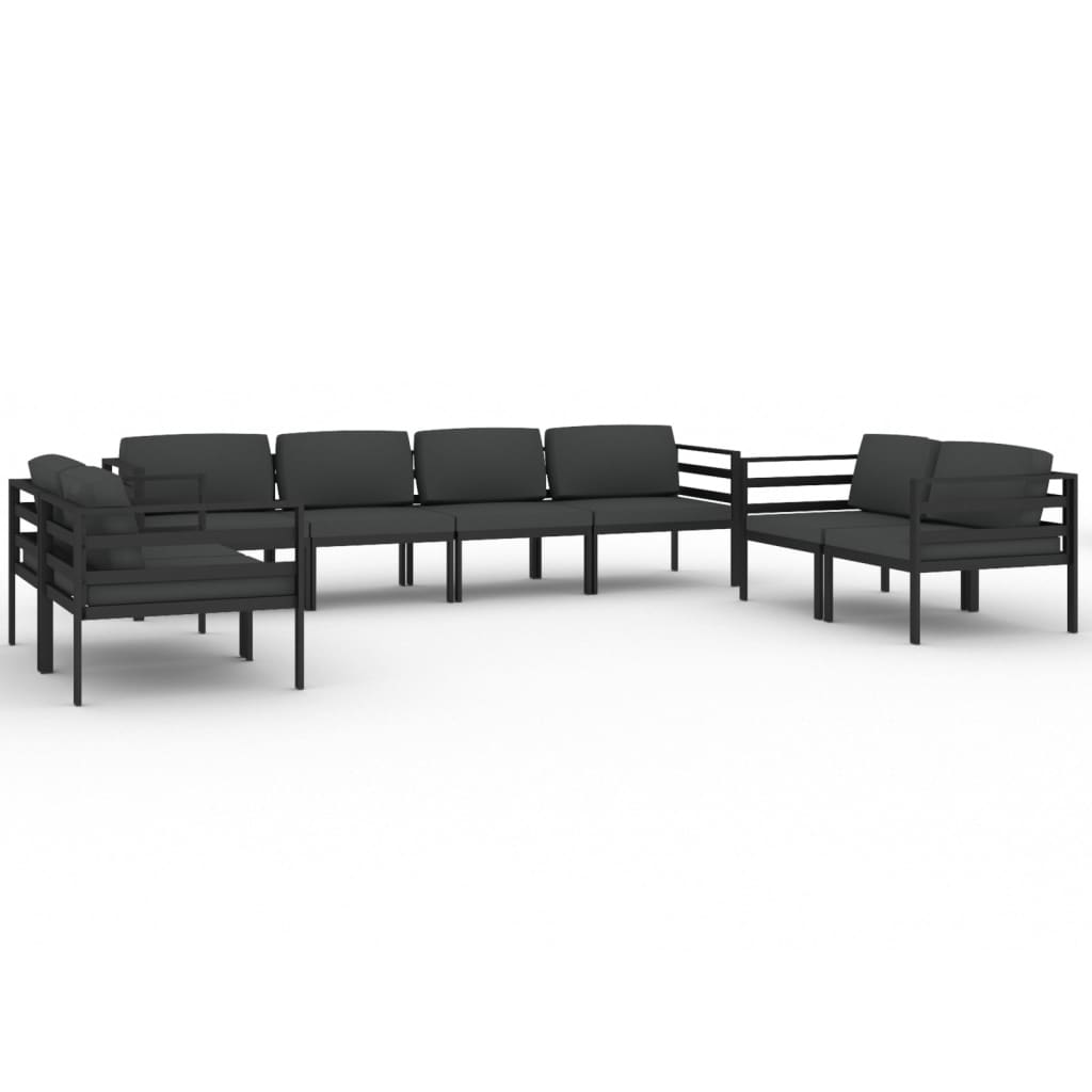 8 Piece Garden Lounge Set with Cushions Aluminium Anthracite