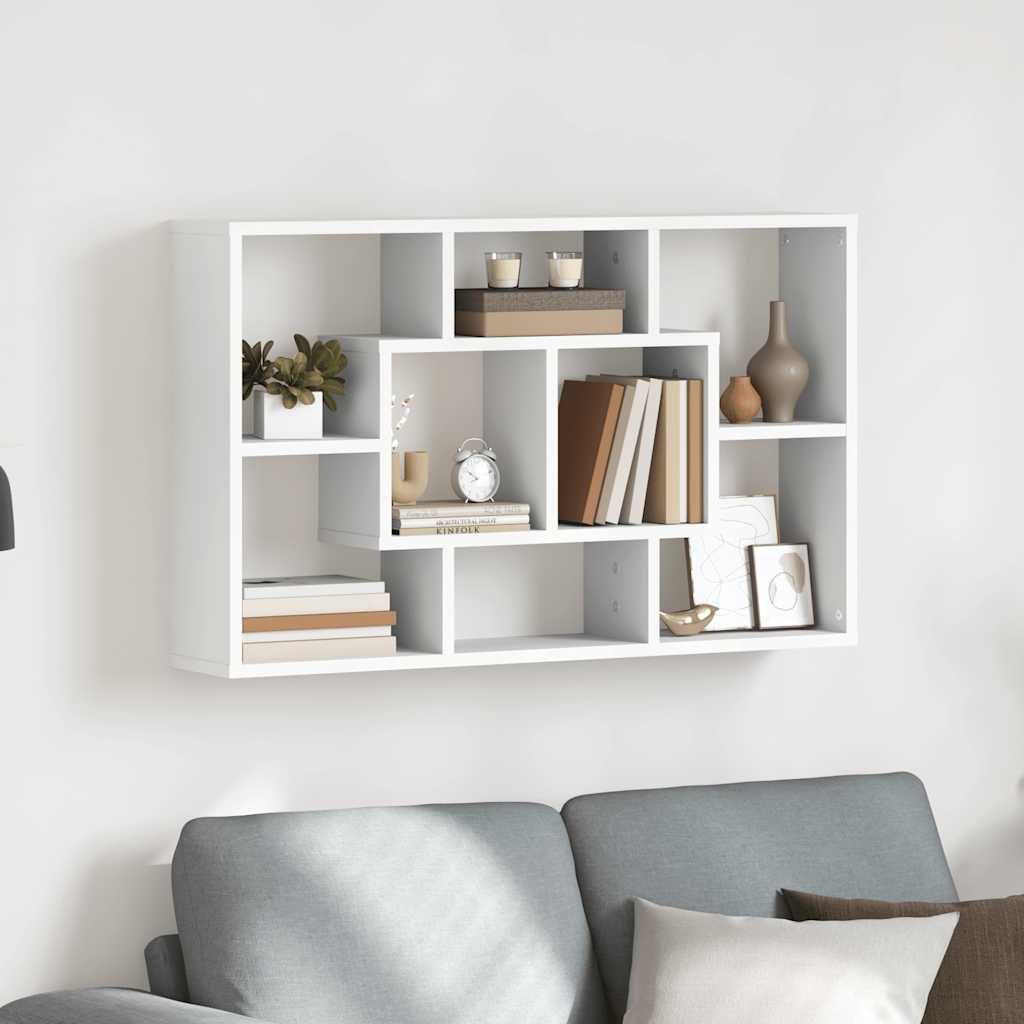 Wall Shelf White 85x16x52.5 cm Engineered Wood
