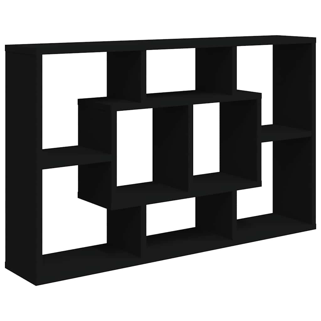 Wall Shelf Black 85x16x52.5 cm Engineered Wood