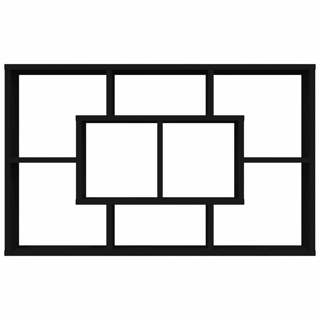 Wall Shelf Black 85x16x52.5 cm Engineered Wood