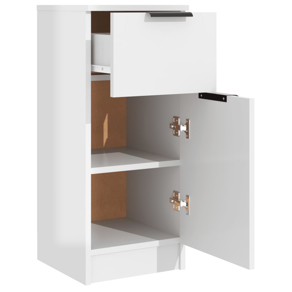 Sideboards 2 pcs High Gloss White 30x30x70 cm Engineered Wood
