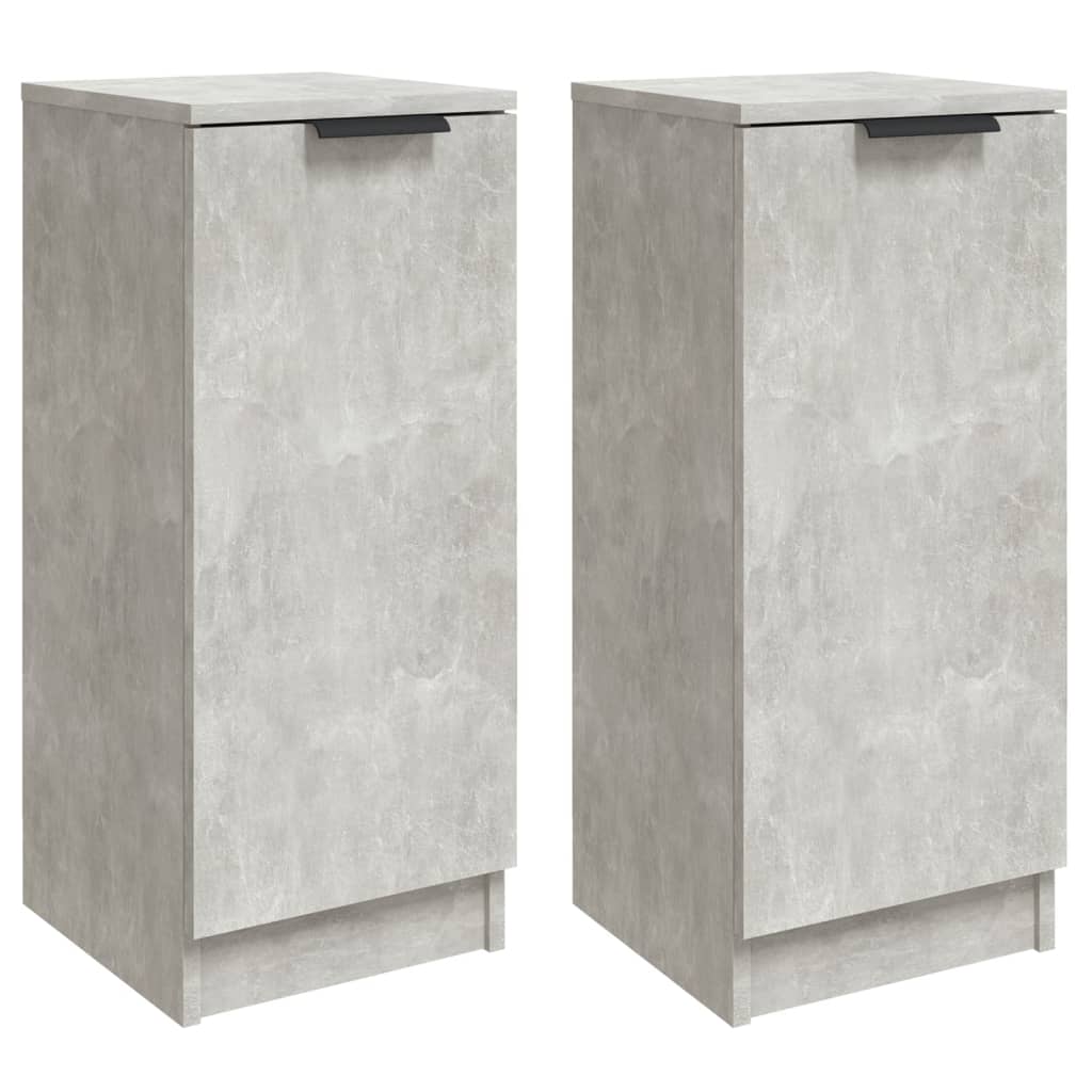 Sideboards 2 pcs Concrete Grey 30x30x70 cm Engineered Wood