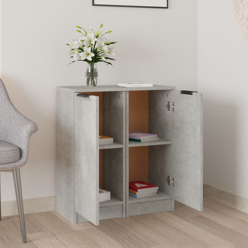 Sideboards 2 pcs Concrete Grey 30x30x70 cm Engineered Wood