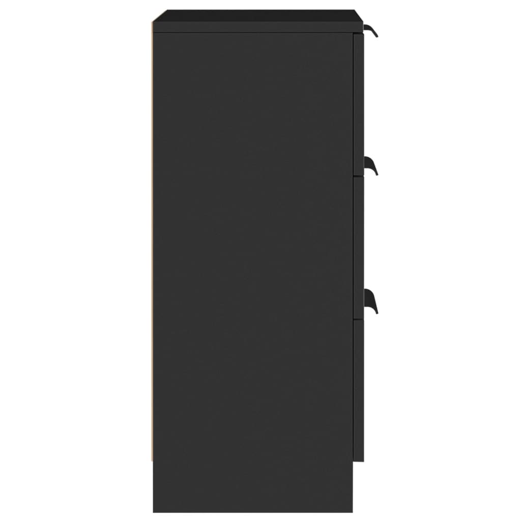 Sideboards 2 pcs Black 30x30x70 cm Engineered Wood