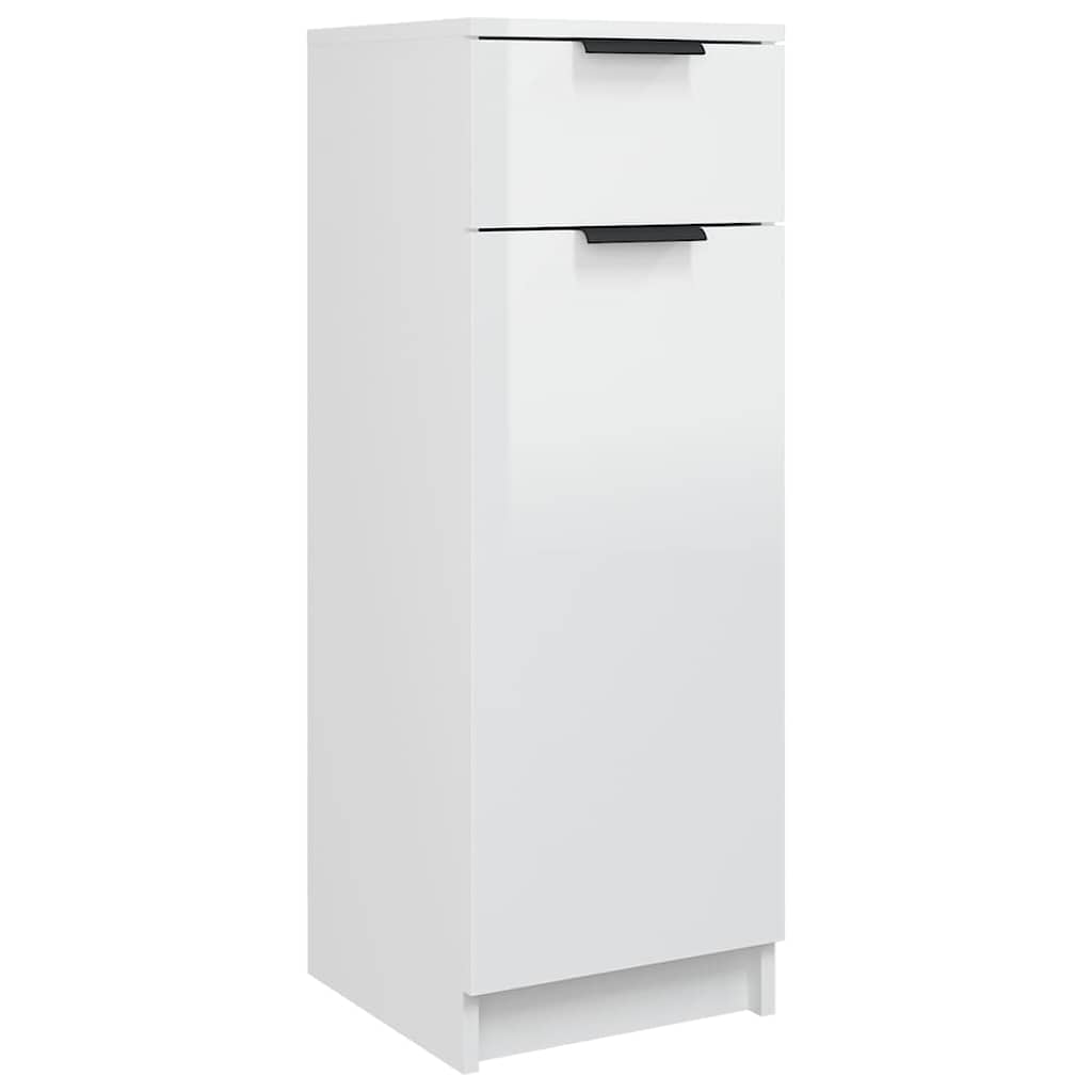 Bathroom Cabinet High Gloss White 32x33,5x90 cm Engineered Wood
