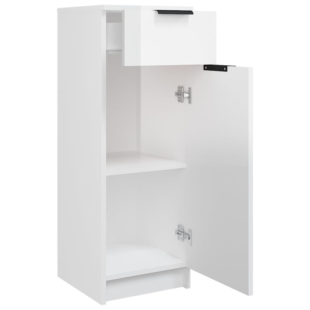 Bathroom Cabinet High Gloss White 32x33,5x90 cm Engineered Wood