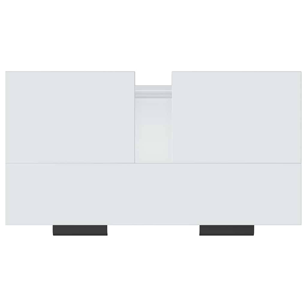 Bathroom Cabinet High Gloss White 64.5x33.5x59cm Engineered Wood