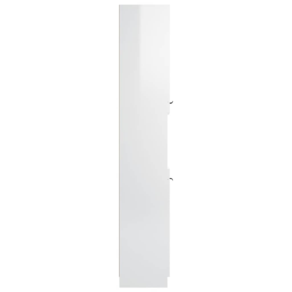 Bathroom Cabinet High Gloss White 32x34x188.5cm Engineered Wood