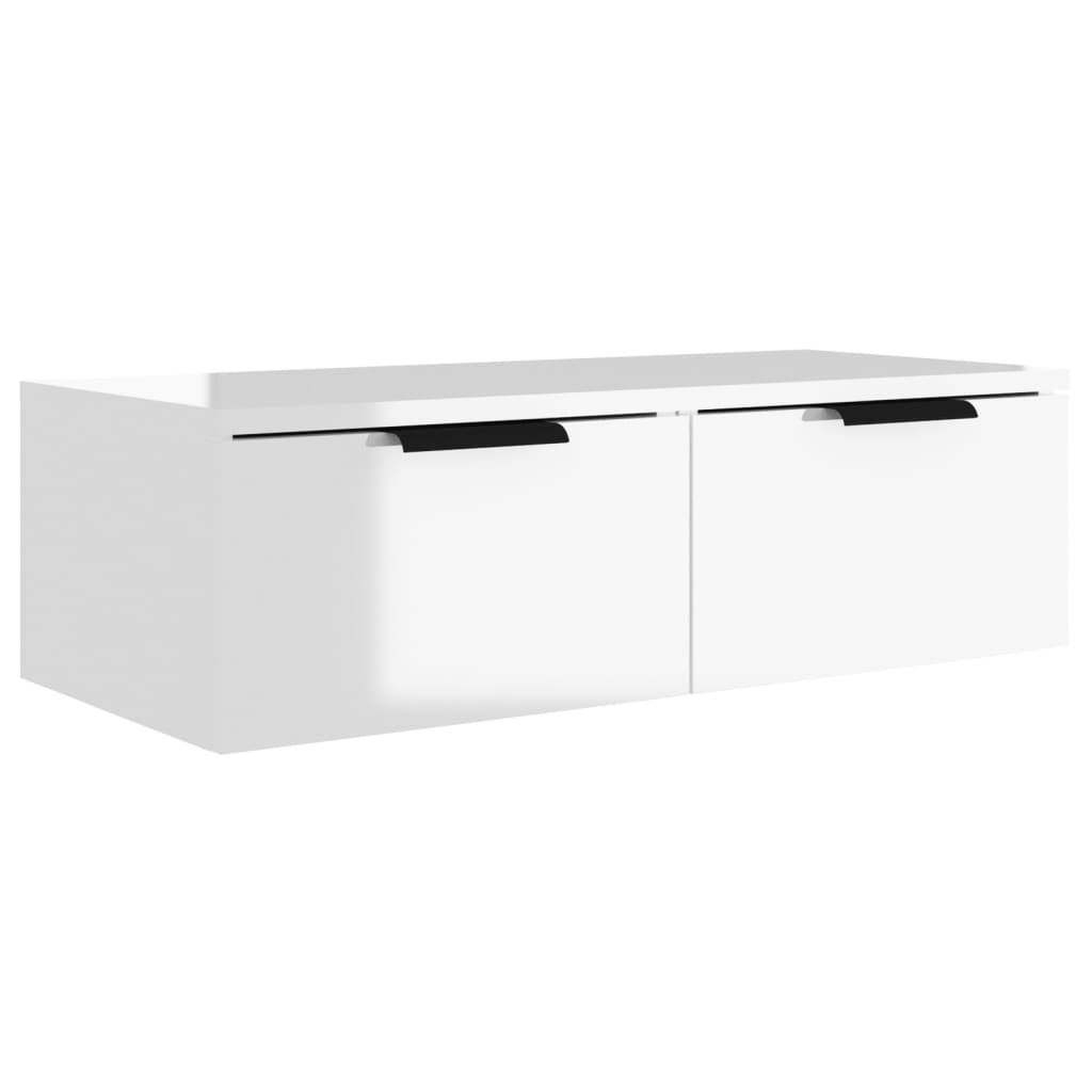 Wall Cabinet High Gloss White 68x30x20 cm Engineered Wood