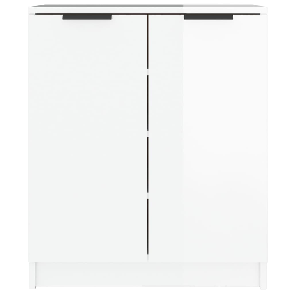 Shoe Cabinet High Gloss White 59x35x70 cm Engineered Wood