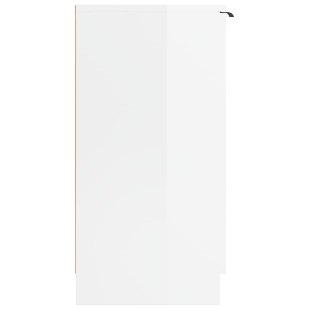 Shoe Cabinet High Gloss White 59x35x70 cm Engineered Wood