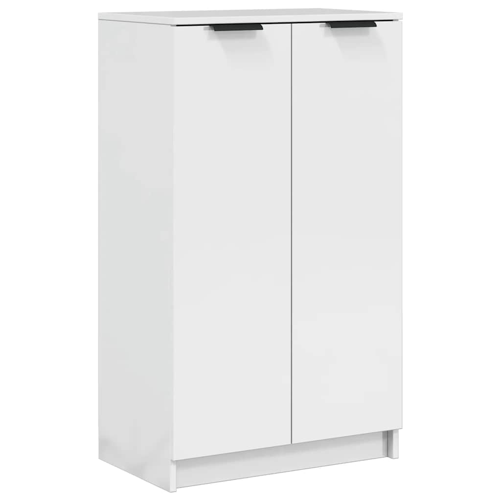 Shoe Cabinet High Gloss White 59x35x100.5 cm Engineered Wood