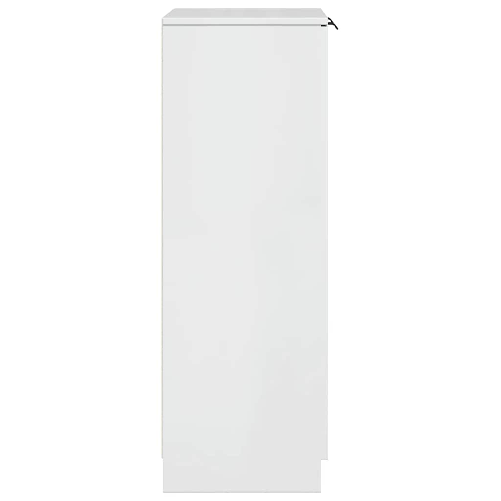 Shoe Cabinet High Gloss White 59x35x100.5 cm Engineered Wood