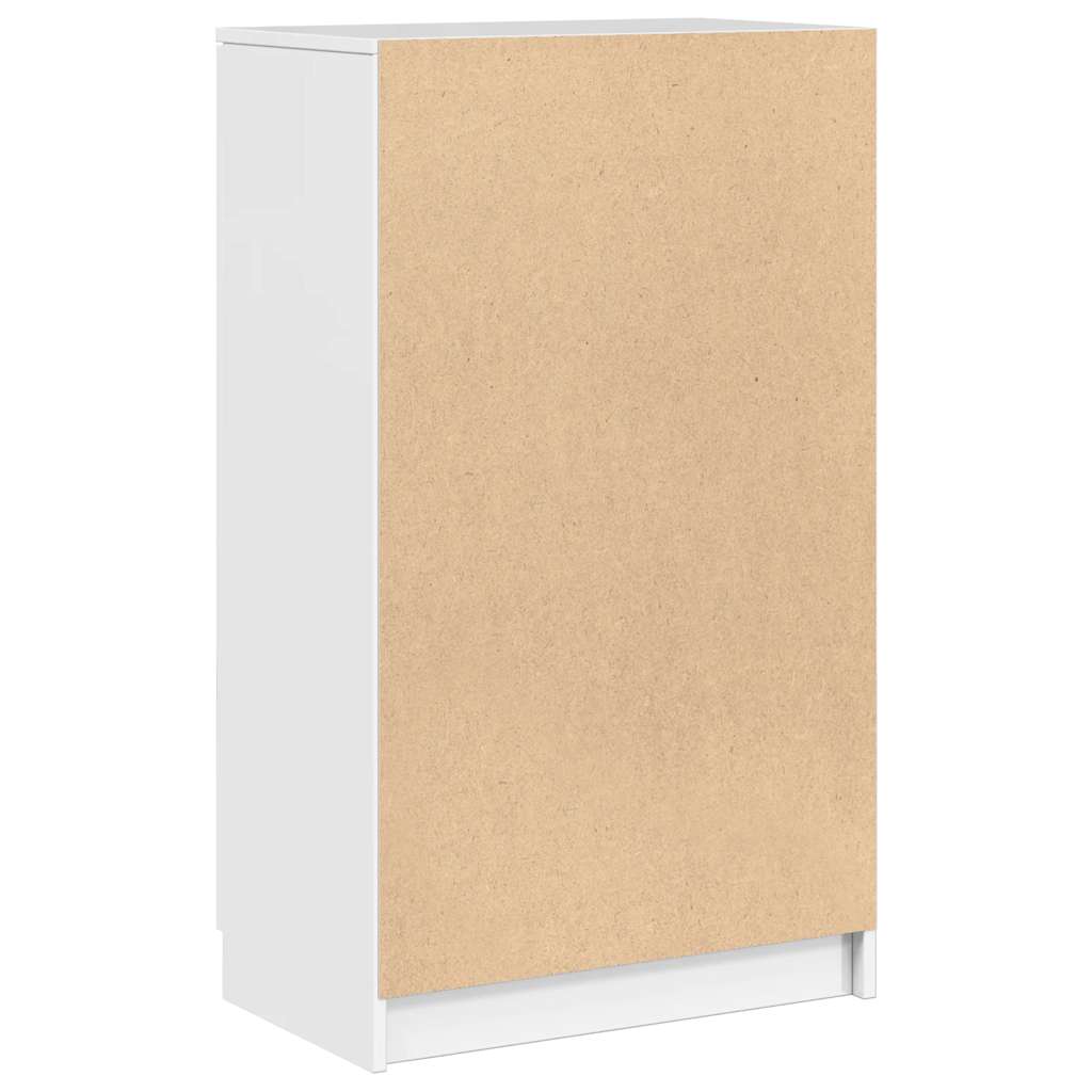 Shoe Cabinet High Gloss White 59x35x100.5 cm Engineered Wood