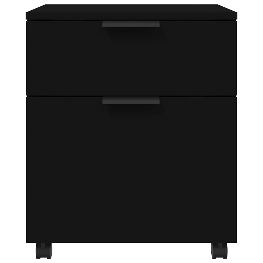 Mobile File Cabinet with Wheels Black 45x38x54cm Engineered Wood