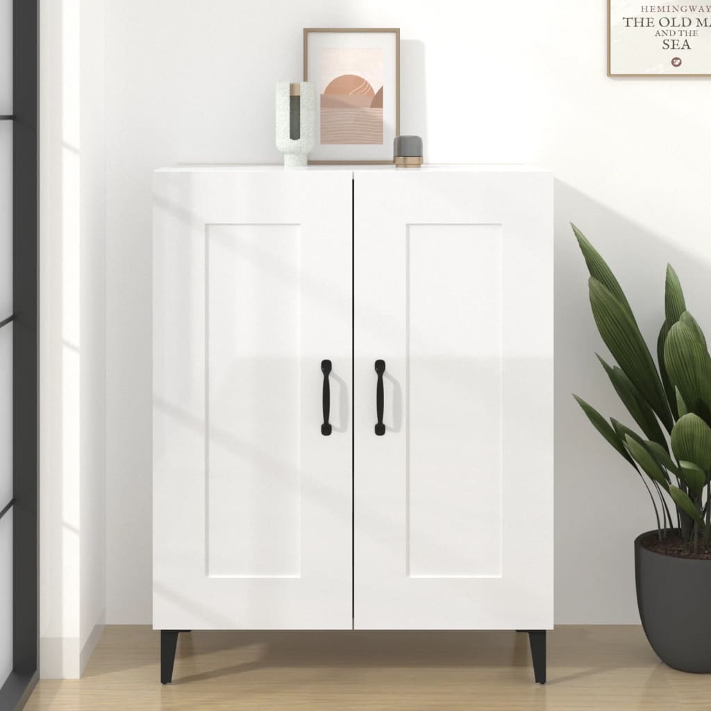 Sideboard High Gloss White 69.5x34x90 cm Engineered Wood