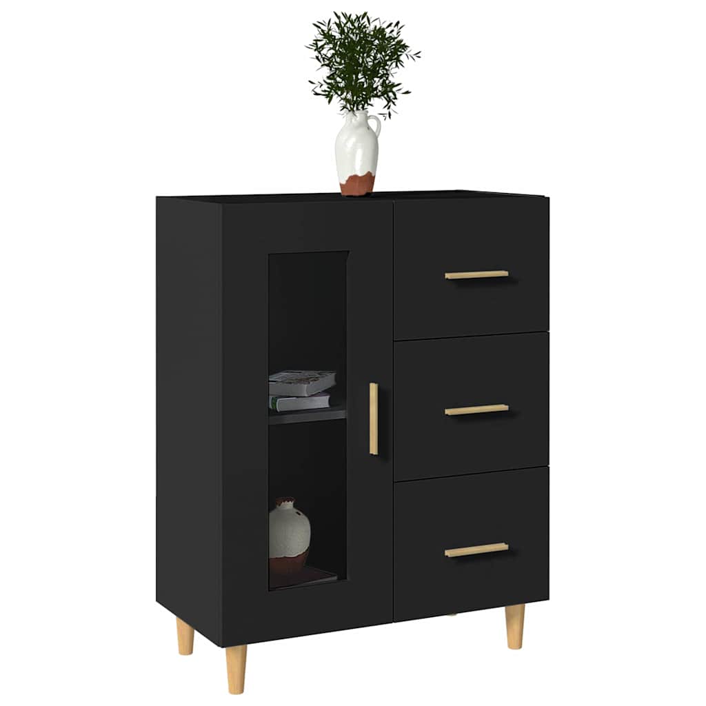 Sideboard with Drawer Black 69,5 x 34 x 90 cm Engineered Wood