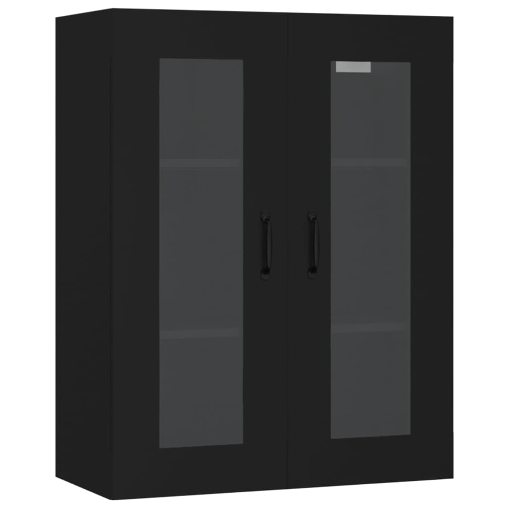 Hanging Wall Cabinet Black 69.5x34x90 cm