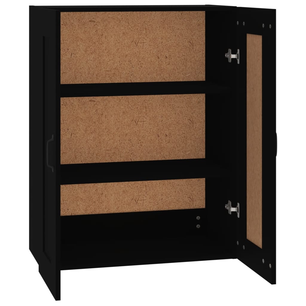 Hanging Wall Cabinet Black 69.5x32.5x90 cm
