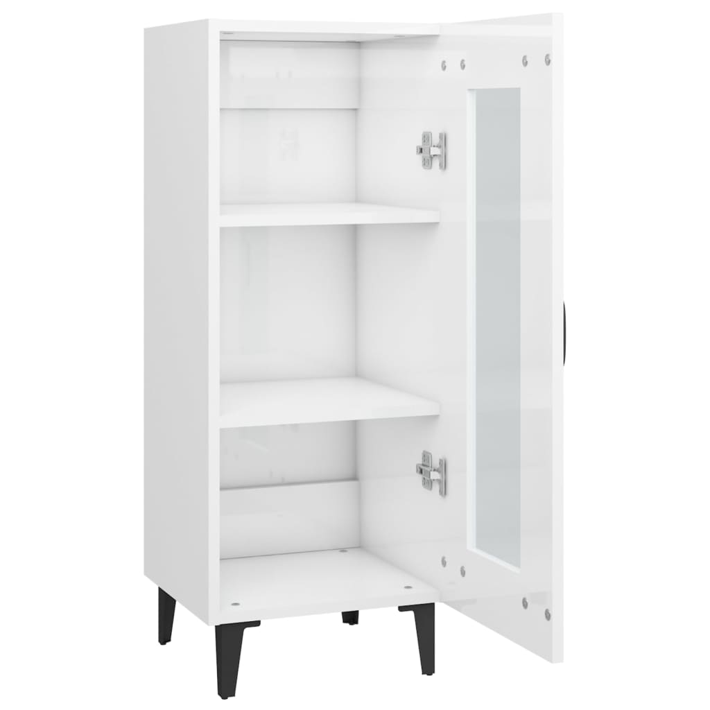 Sideboard High Gloss White 34.5x34x90 cm Engineered Wood