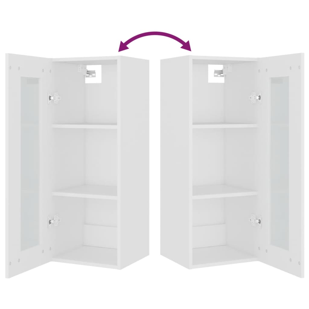 Hanging Wall Cabinet White 34.5x34x90 cm