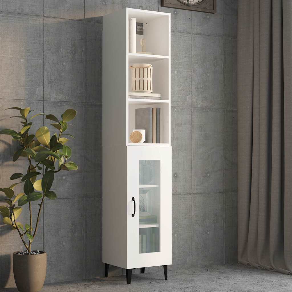 Wall Cabinet White 34,5x32,5x90 cm Engineered Wood