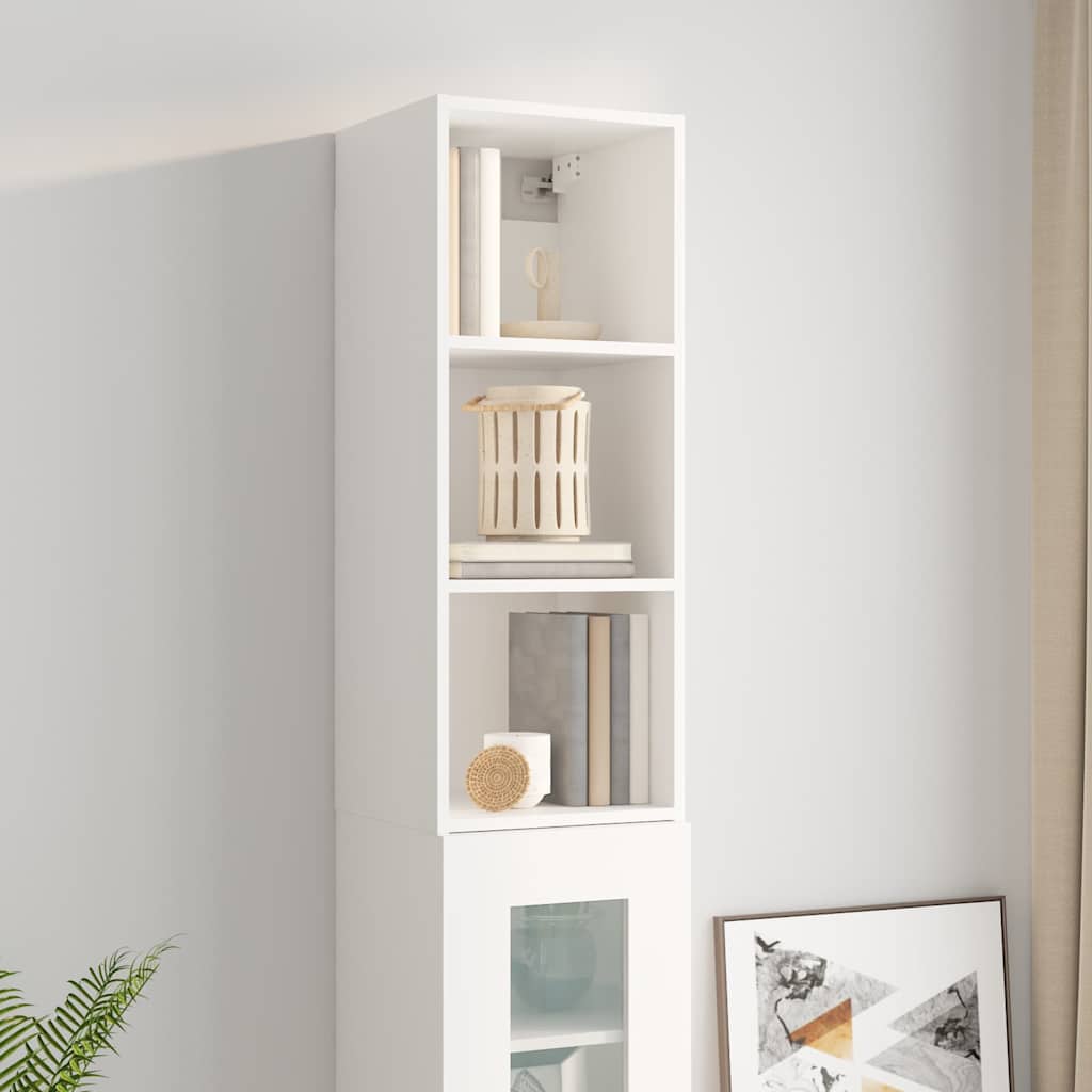 Wall Cabinet White 34,5x32,5x90 cm Engineered Wood