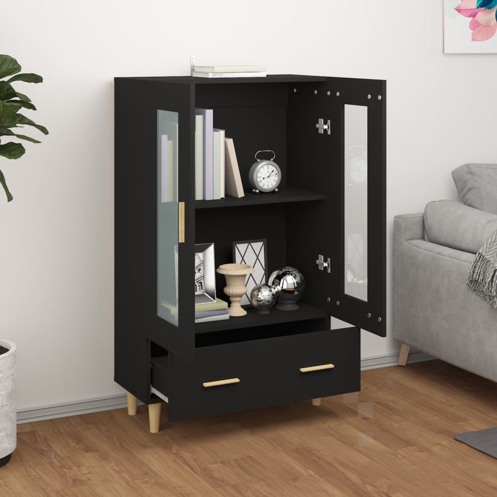 Highboard Black 70x31x115 cm Engineered Wood
