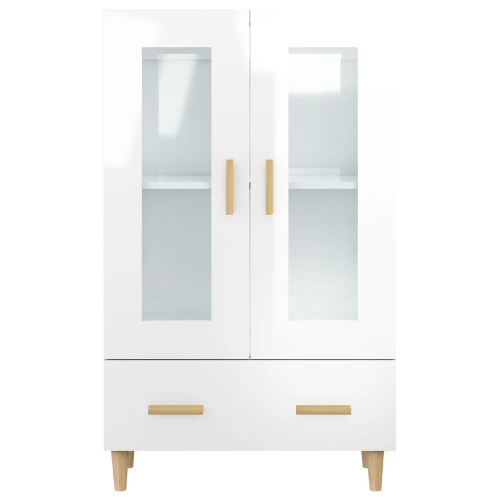 Highboard High Gloss White 70x31x115 cm Engineered Wood