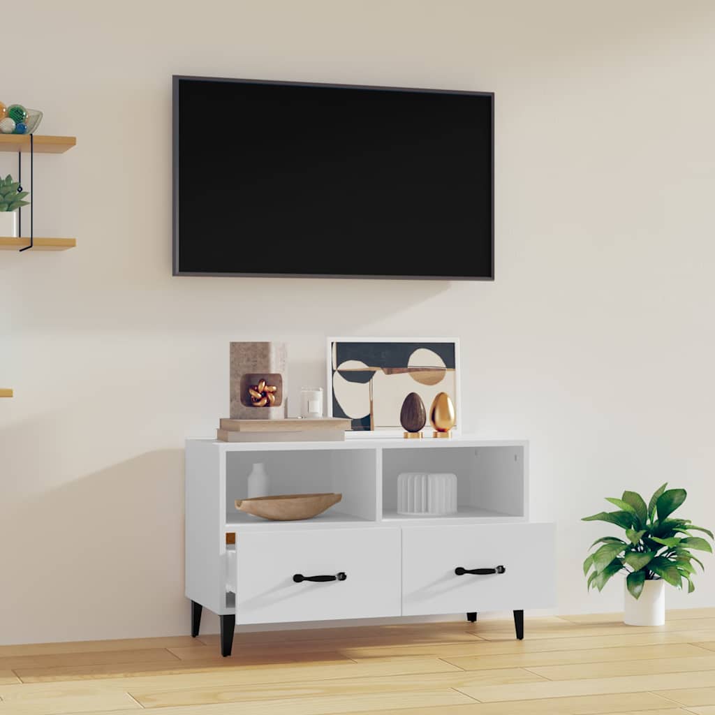 TV Cabinet White 80x36x50 cm Engineered Wood